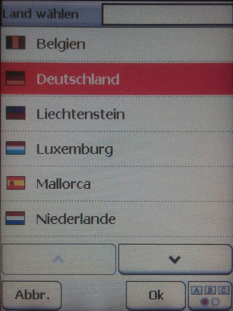 Länderauswahl i​m IBEX m​it Zusatzkarten