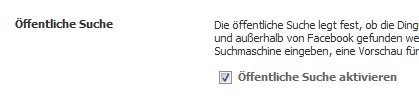 Facebook Sicherheit Suche deaktivieren