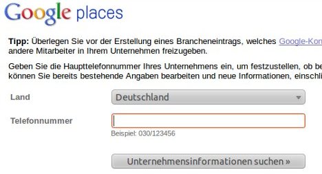 Firma bei Google Places eintragen