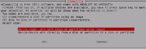 Clonezilla: Device t​o Image