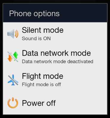 Samsung Galaxy: Flugmodus bzw. Flight mode