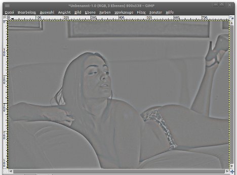 GIMP: Bild mit Weichzeichner und Invertierung