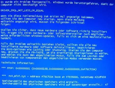 Bluescreen: IRQL_NOT_LESS_OR_EQUAL