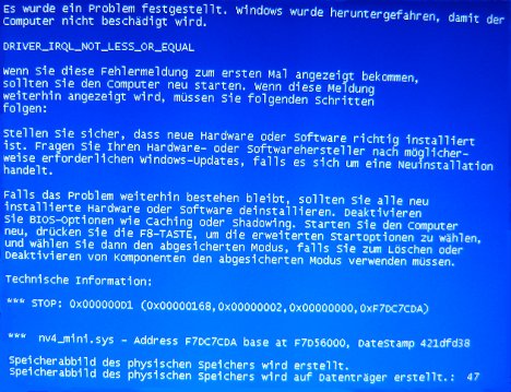 Bluescreen: IRQL_NOT_LESS_OR_EQUAL