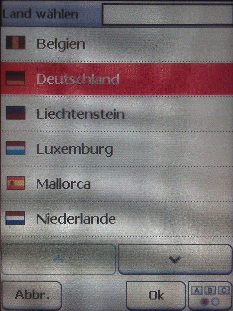 Länderauswahl im IBEX mit Zusatzkarten