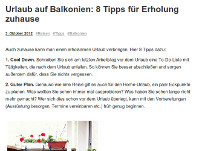 Urlaub auf Balkonien