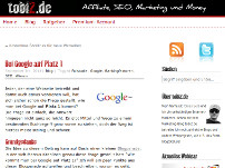 Bei Google auf Platz 1