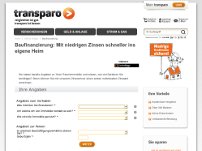 Zinsrechner v​on transparo.de